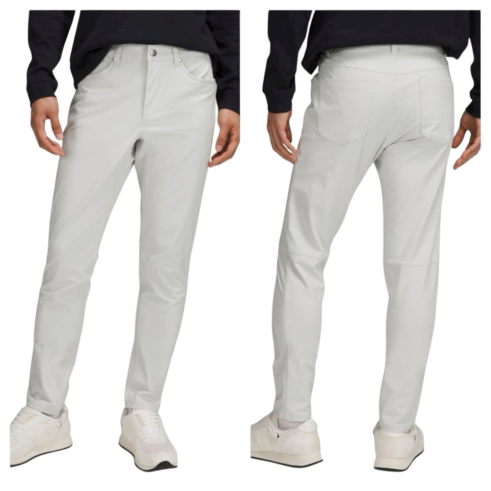 LULULEMON ATHLETICS Men ABC Pant Slim Warpstream Bone Light Gray Chinos 30 x 26